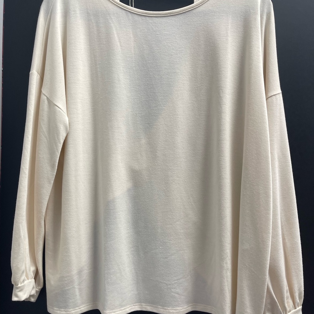 Off white open back long sleeve tee